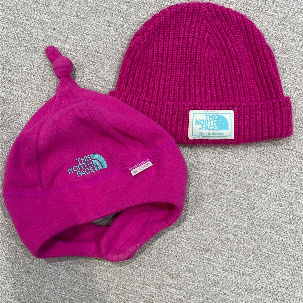 18-24m The North Face Magenta Beanie Duo